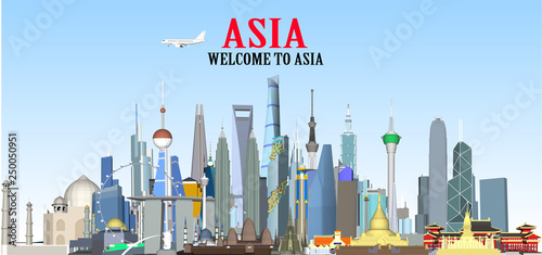 Canvas Print Asian city vector