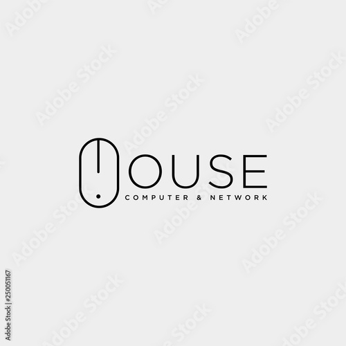 mouse typelogo text logo template vector illustration icon element