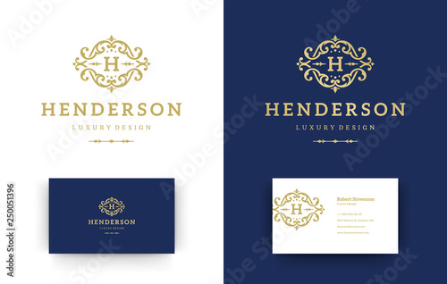 Luxury logo monogram crest template design vector illustration.