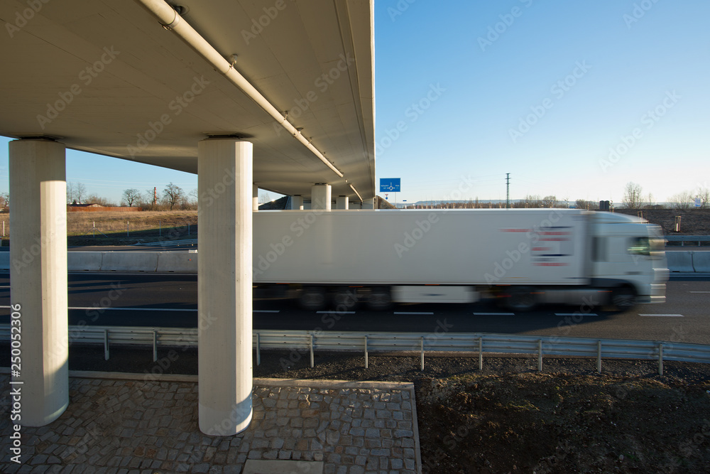 A new bridge over highway. Postoloprty Town. Czech Republic. A new bridge over highway. Postoloprty Town. Czech Republic.