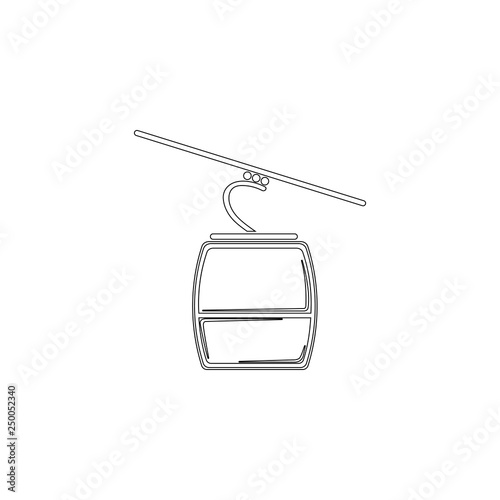 Ski cable lift. flat vector icon photo