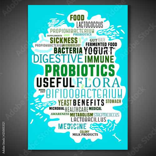 Probiotics and prebiotics lettering