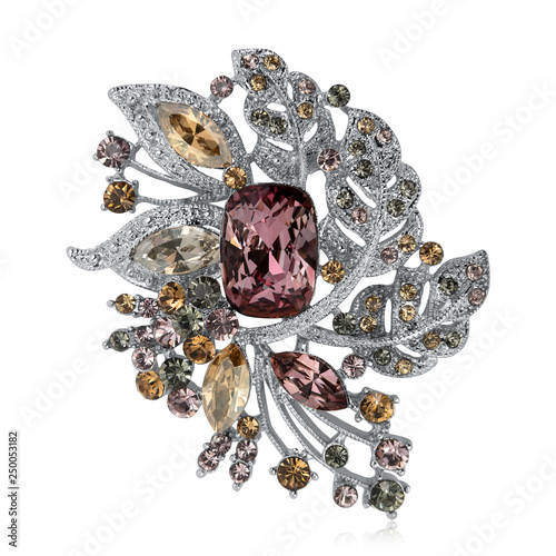 Wallpaper Mural Diamond brooch isolated on white Torontodigital.ca