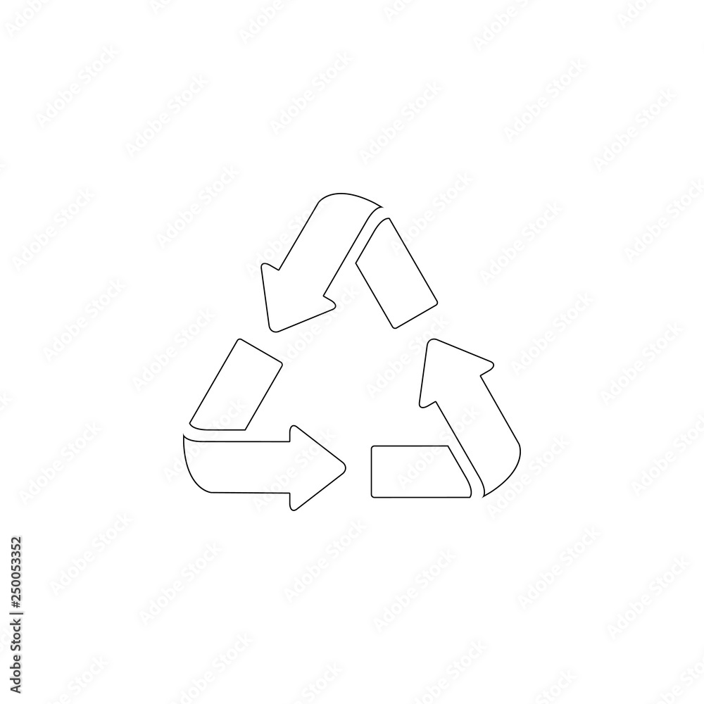 Recycled cycle arrows. flat vector icon Recycled cycle arrows. flat vector icon