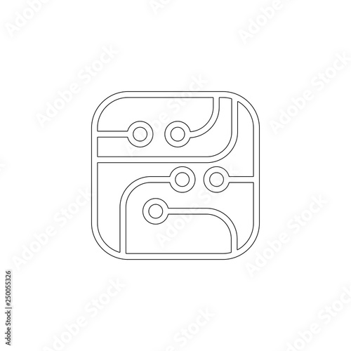 micro circuit. flat vector icon