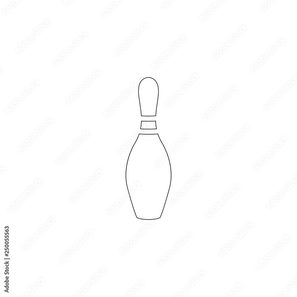 Bowling game Pin. flat vector icon Bowling game Pin. flat vector icon