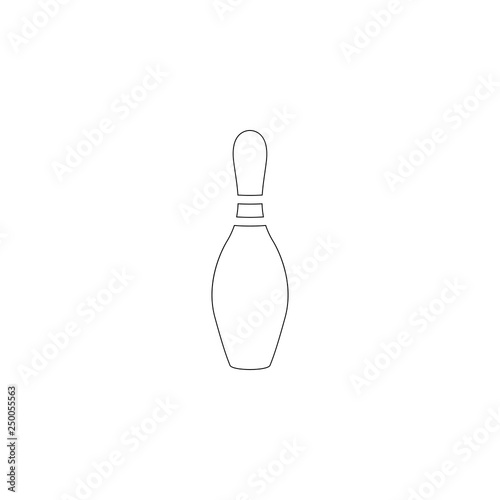 Bowling game Pin. flat vector icon