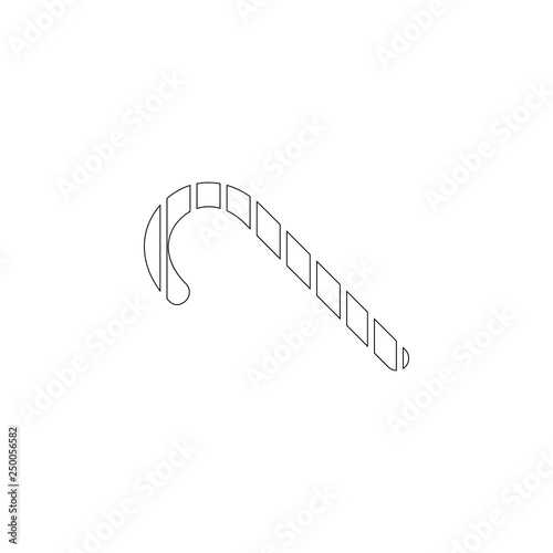 Christmas Candy Cane. flat vector icon