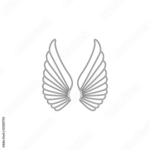 Angel wings. flat vector icon