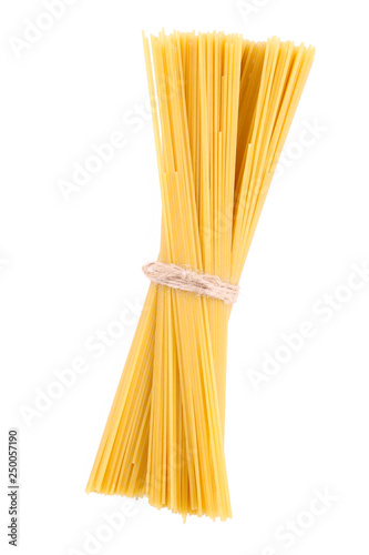 Bunch of spaghetti pasta isolated on a white background