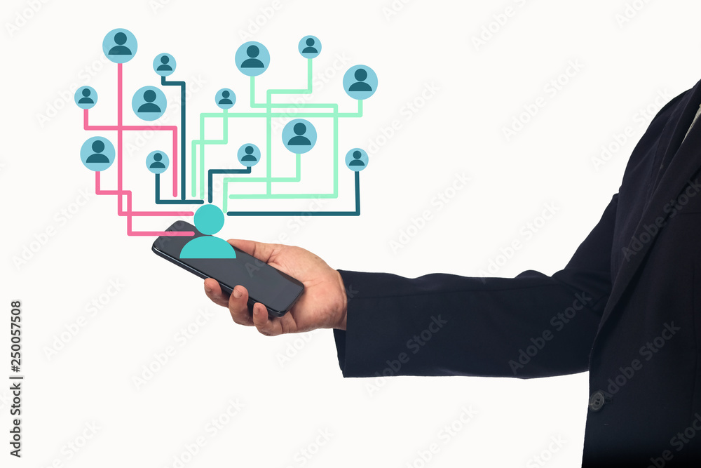 Hand of Businessmen using smart phone to connect social network. Hand of Businessmen using smart phone to connect social network.