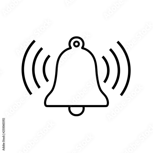 Ringing bell, alarm icon isolated on white background