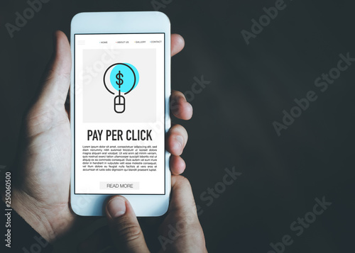 PAY PER CLICK CONCEPT ON SCREEN