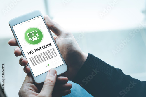 PAY PER CLICK CONCEPT ON SCREEN