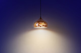 modern lamp on a background of blue wall