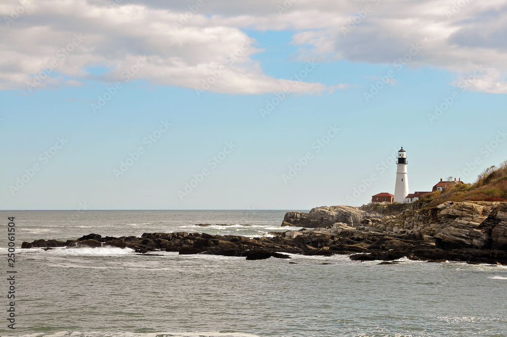 Lighthouse On The Coast Of Maine