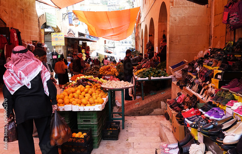 Jordan; the market of the old town Salt