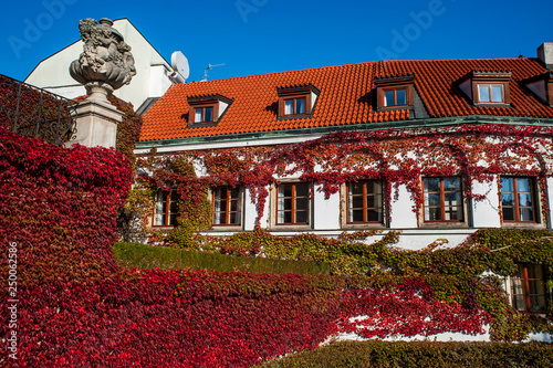 Historical building of Vrtba Baroque Garden in Prague in autumn photo