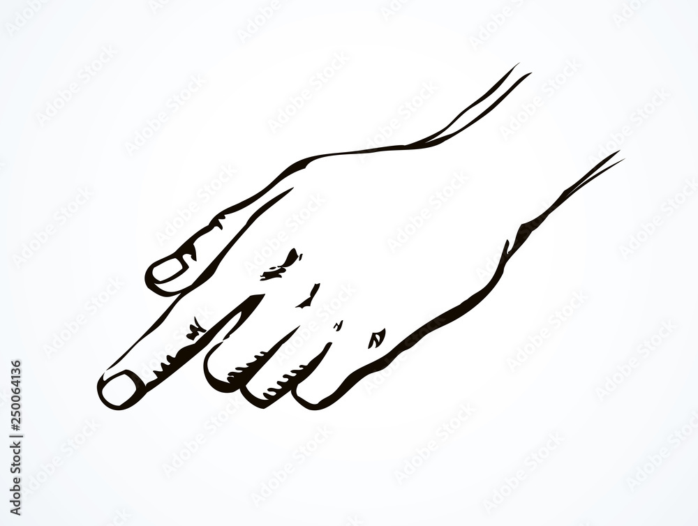 Obraz premium To point with finger. Vector drawing