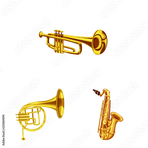 Vector illustration of music and tune symbol. Collection of music and tool vector icon for stock.