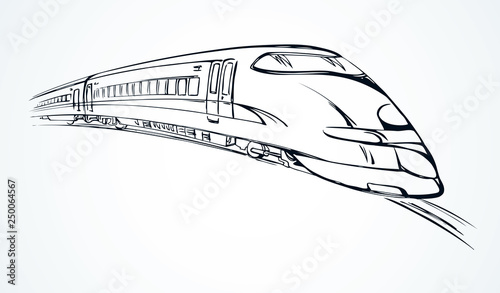 Rapid train. Vector sketch