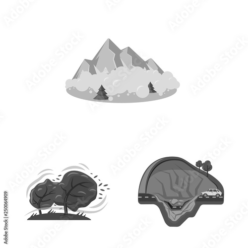 Vector illustration of natural and disaster symbol. Set of natural and risk stock symbol for web.