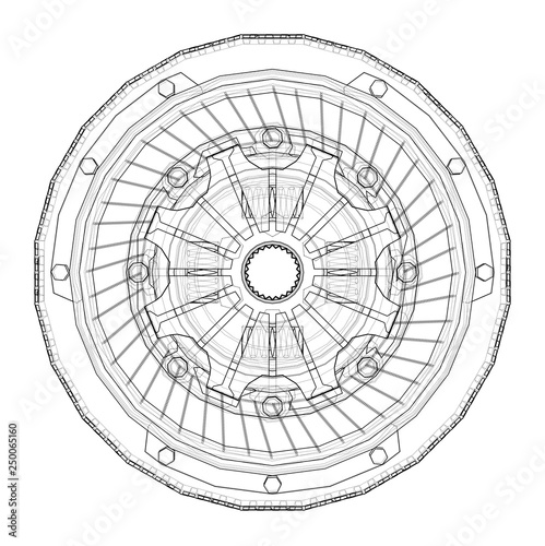 Sketch of clutch basket for the car