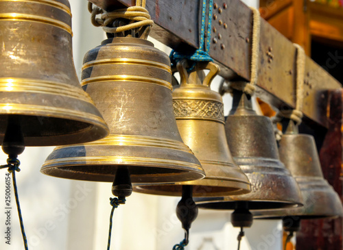 Church bells close up .