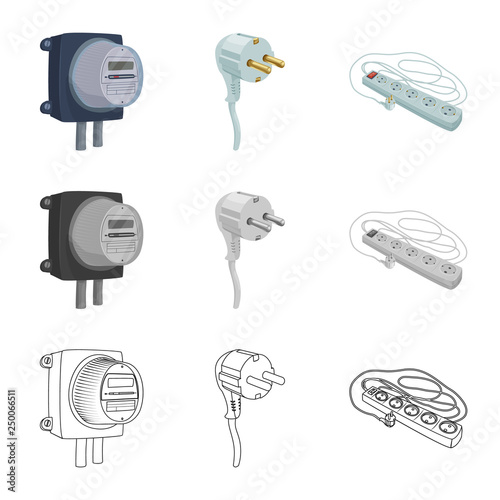 Vector design of electricity and electric icon. Collection of electricity and energy vector icon for stock.