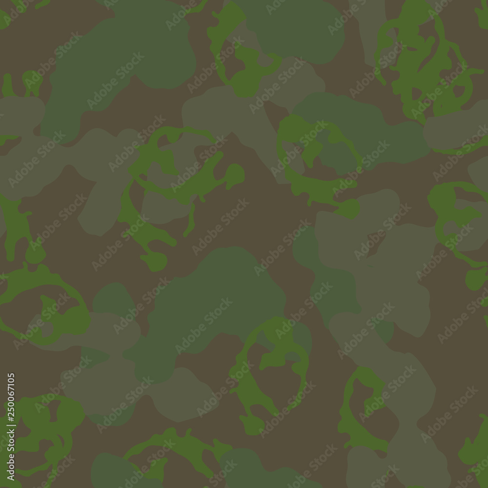 Forest camouflage of various shades of green and brown colors