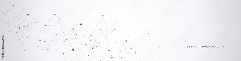 Website header or banner design with abstract geometric background and connecting dots and lines. Global network connection. Digital technology with plexus background and space for your text. Website header or banner design with abstract geometric background and connecting dots and lines. Global network connection. Digital technology with plexus background and space for your text.
