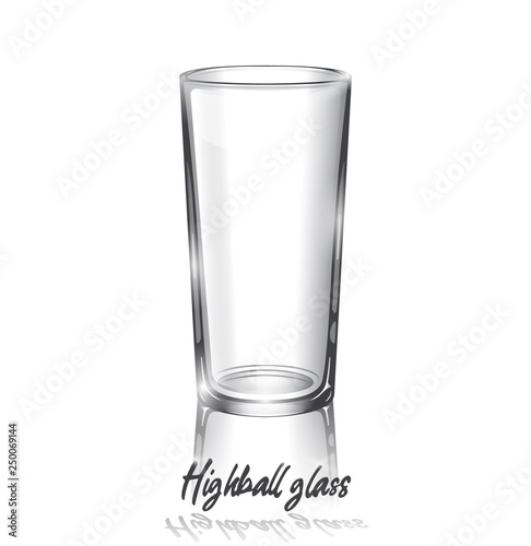 Empty highball glass. Not transparent. Vector illustration