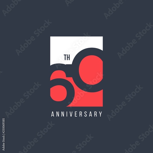 60 Year Anniversary Vector Template Design Illustration