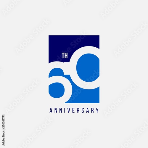 60 Year Anniversary Vector Template Design Illustration