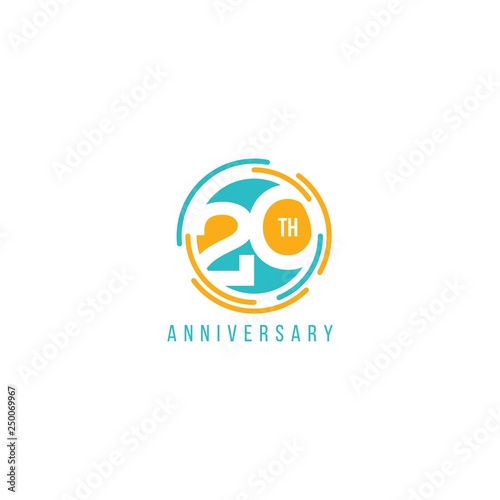 20 Year Anniversary Vector Template Design Illustration
