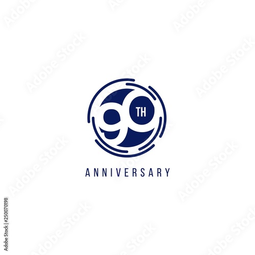 90 Year Anniversary Vector Template Design Illustration