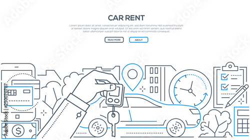 Car rent - modern line design style banner