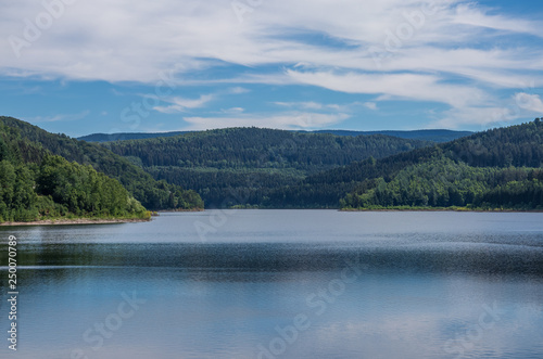 Zillierbach Dam lake in Harz, Germany