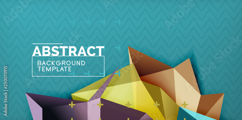 Fototapeta Naklejka Na Ścianę i Meble -  Color geometric abstract background, minimal abstraction design with mosaic style 3d shape