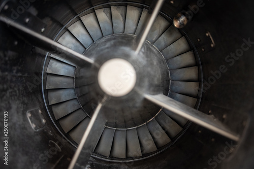 The old and vintage airplane turbine engine