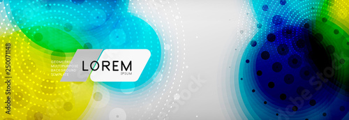 Background abstract - blurred dotted color circle shape, techno bubbles