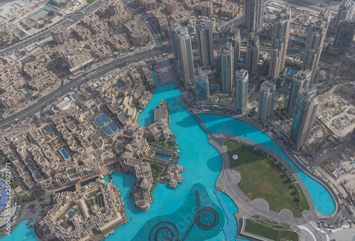 Dubai, United Arab Emirates - the Burj Khalifa is the tallest structure and building in the world, with its 828 meters. Here in particular the view from its observation deck