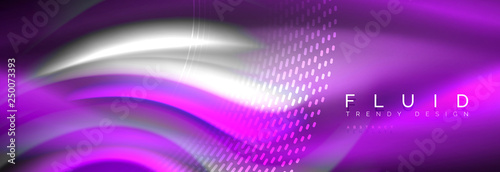 Fluid colors mixing glowing neon wave background, holographic texture