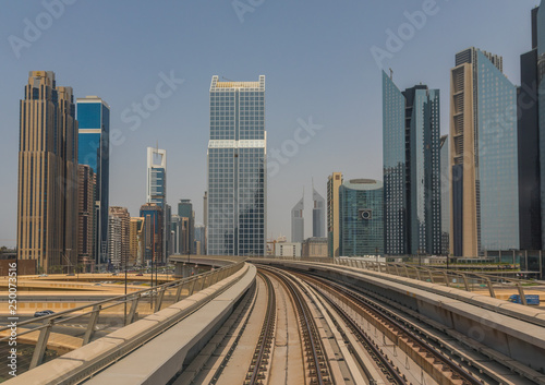 Dubai, United Arab Emirates - the Dubai Metro is the fastest way to get from one side to the other of Dubai, and offers the chance to appreciate the unique skyline of the city