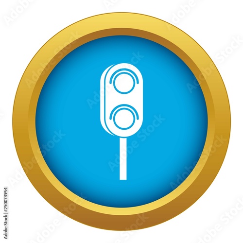 Semaphore trafficlight icon blue vector isolated on white background for any design