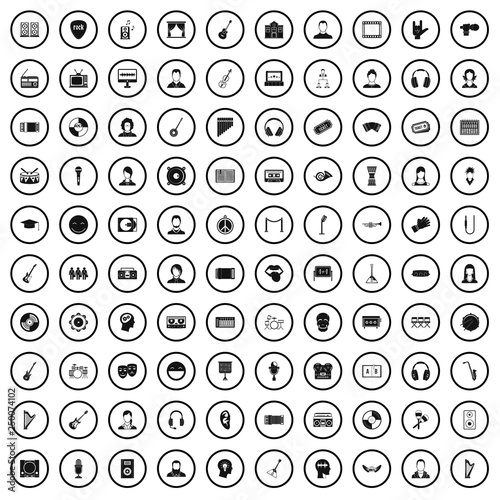 100 audience icons set in simple style for any design vector illustration