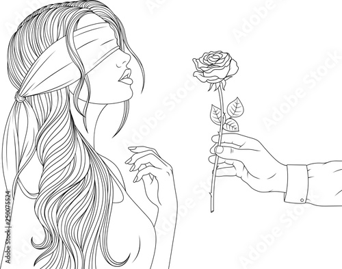 Beautiful girl with a blindfold