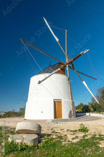 A Recently Restored Traditional Windmill In Albufeira Portugal