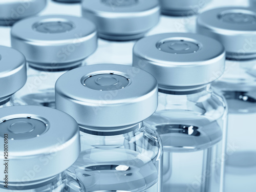 Medical vials for injection. 3d rendering