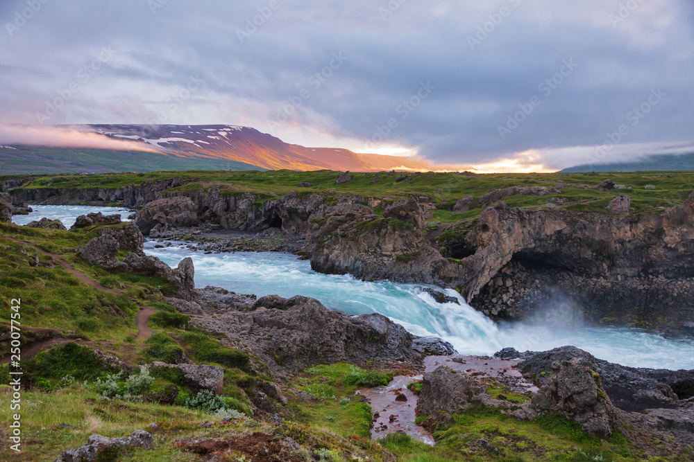 Skjalfandafljot river near Godafoss waterfall Northeastern Iceland Scandinavia